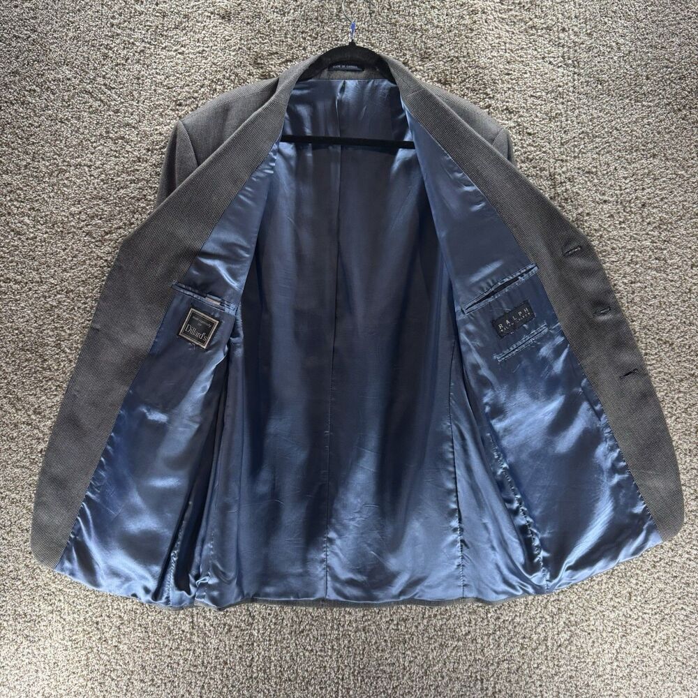 Vintage Ralph Ralph Lauren Blazer Men 48 Gray Wool Silk Union Made Double RL RRL - Picture 8 of 16